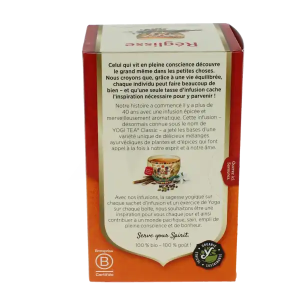 Yogi Tea Tisane Ayurvédique Réglisse Bio 17 Sachets/1,8g