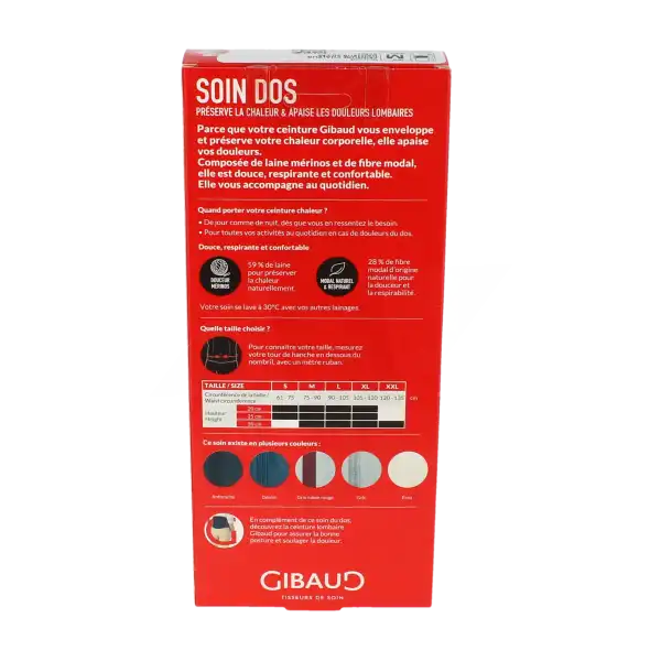 Gibaud - Ceinture Chaleur - Ecru - Hauteur 20cm - Taille M