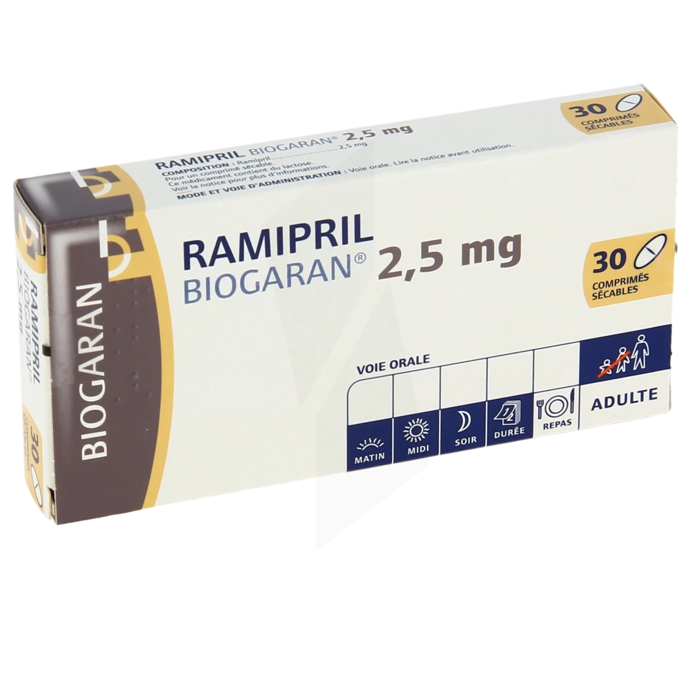 Ramipril Biogaran 2,5 Mg, Comprimé Sécable