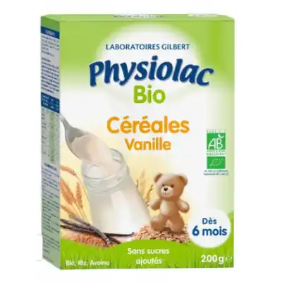 Physiolac Céréales Vanille Bio B/200g à LE PIAN MEDOC