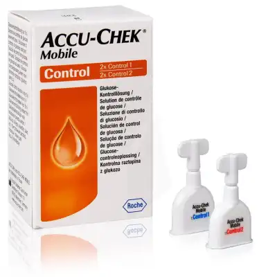 Accu-chek Mobile Solution De Contrôle 4 Flacons De 0,5ml à Entrelacs