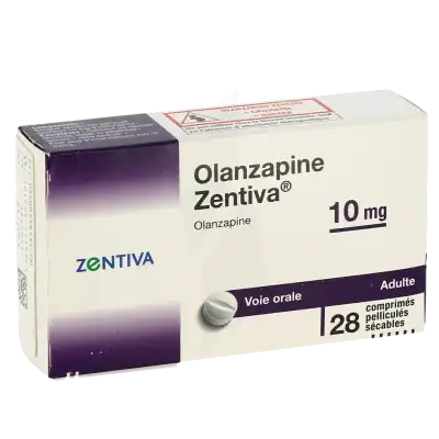 OLANZAPINE ZENTIVA 10 mg, comprimé pelliculé sécable