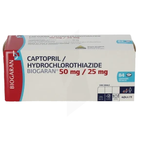 Captopril/hydrochlorothiazide Biogaran 50 Mg/25 Mg, Comprimé Sécable