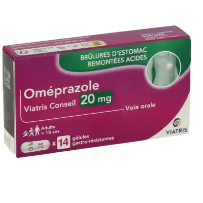 Omeprazole Viatris Conseil 20 Mg, Gélule Gastro-résistante à Ris-Orangis