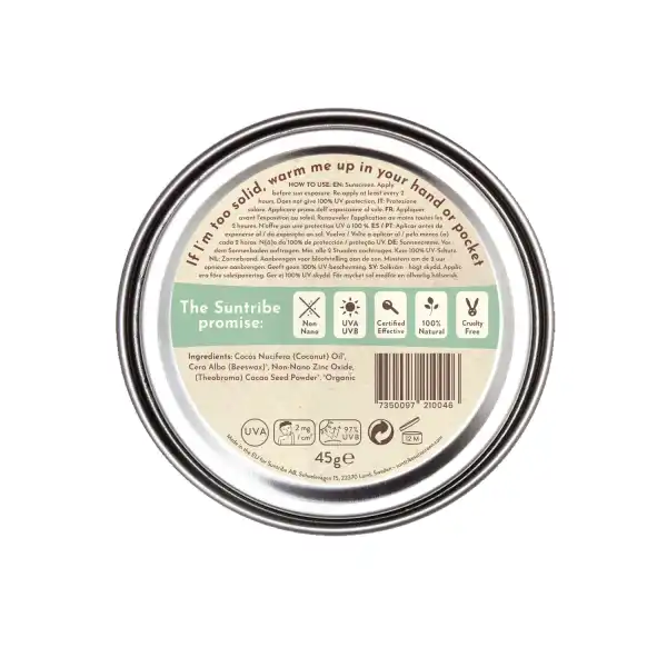 Suntribe Écran Solaire Au Zinc Entièrement Naturel Pour Le Visage Et Le Sport Spf30 Teinté 45g