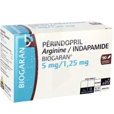 Perindopril Arginine/indapamide Biogaran 5 Mg/1,25 Mg, Comprimé Pelliculé à TOULON
