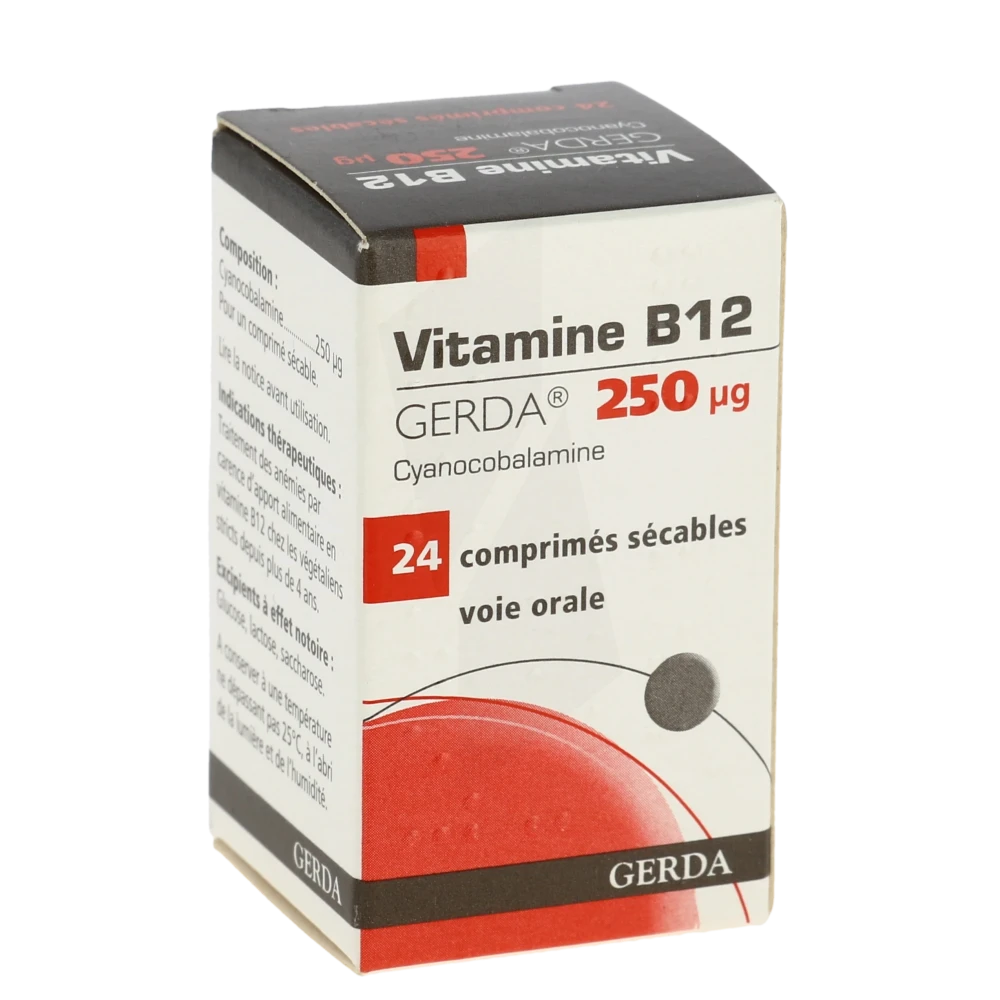 Vitamine B12 Gerda 250 Microgrammes, Comprimé Sécable