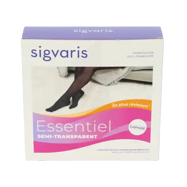 Sigvaris Essentiel Semi-transparent Chaussettes Po Femme Classe 2 Dune Large Normal