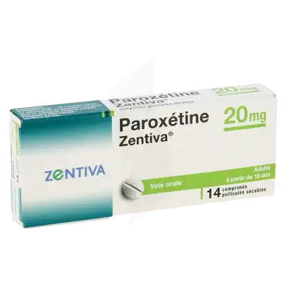 Paroxetine Zentiva 20 Mg, Comprimé Pelliculé Sécable à Paris