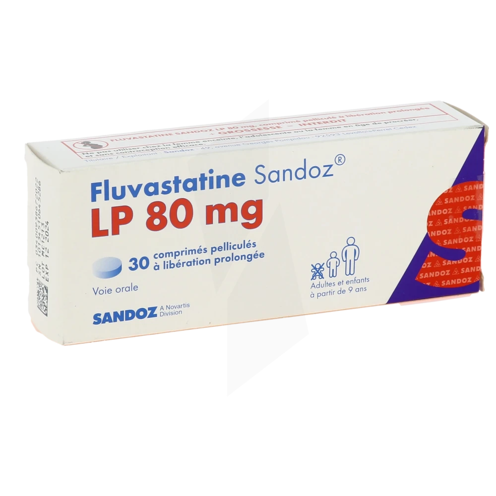 Fluvastatine Sandoz Lp 80 Mg, Comprimé Pelliculé à Libération Prolongée