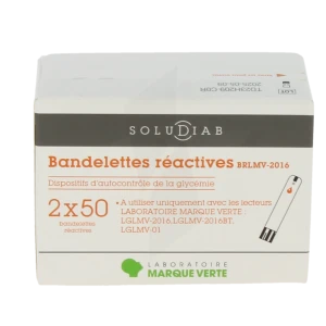 Soludiab Bandelettes Réactives Lmv  Boîte De 100