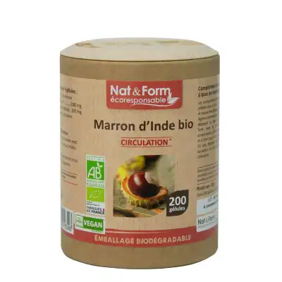 Nat&form Eco Responsable Marron D'inde Bio Gélules B/200 à PINS-JUSTARET