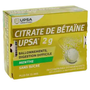 Citrate De Betaine Upsa 2 G Menthe Sans Sucre, Comprimé Effervescent édulcoré à La Saccharine Sodique à Abbeville