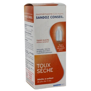Oxomemazine Sandoz Conseil 0,33 Mg/ml Sans Sucre, Solution Buvable édulcorée à L'acésulfame Potassique
