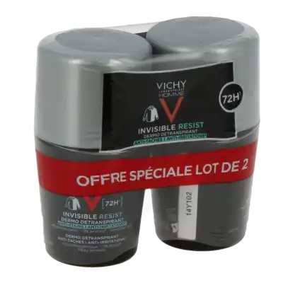 Vichy Homme Déodorant Invisible Resist 72h 2roll-on/50ml à SAINT-GEORGES-SUR-BAULCHE
