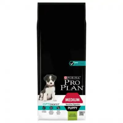 Pro Plan - Croquettes OPTIDIGEST Medium Sensitive Digestion Agneau pour Chiot - 12Kg
