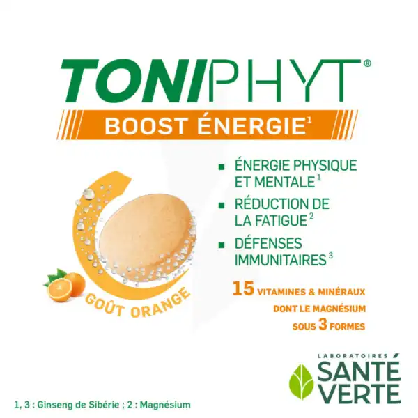 Santé Verte Toniphyt Boost Comprimés Effervescents Orange B/45