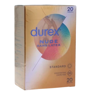 Durex Nude Préservatif Lubrifié Sans Latex Boîte De 20