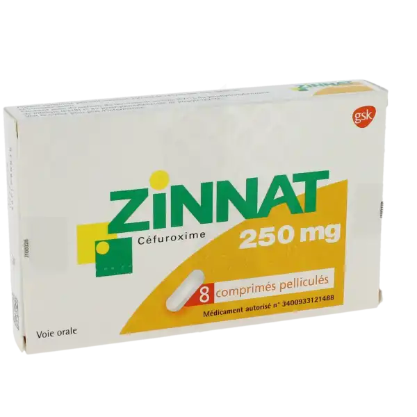 Zinnat 250 Mg, Comprimé Pelliculé