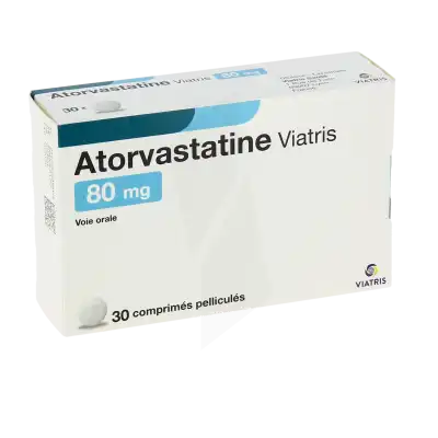 Atorvastatine Viatris 80 Mg, Comprimé Pelliculé à Paris