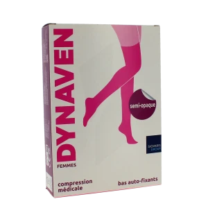 Sigvaris Dynaven Semi-opaque Bas Auto-fixants Classe 3 Femme Noir Normal S