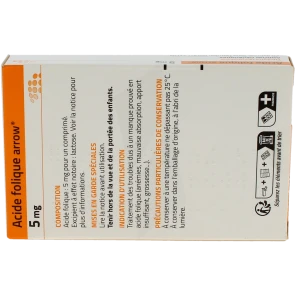 Acide Folique Arrow 5 Mg, Comprimé
