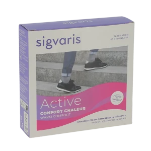 Sigvaris Active Confort Chaleur Chaussettes  Femme Classe 2 Plume Small Normal