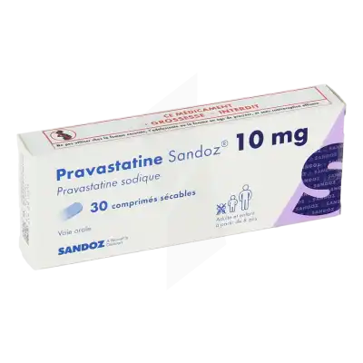 Pravastatine Sandoz 10 Mg, Comprimé Sécable à Bordeaux