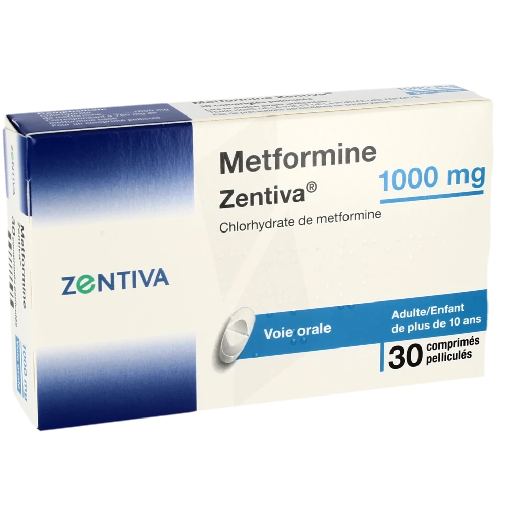 Metformine Zentiva 1000 Mg, Comprimé Pelliculé