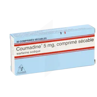 Coumadine 5 Mg, Comprimé Sécable à ROMORANTIN-LANTHENAY