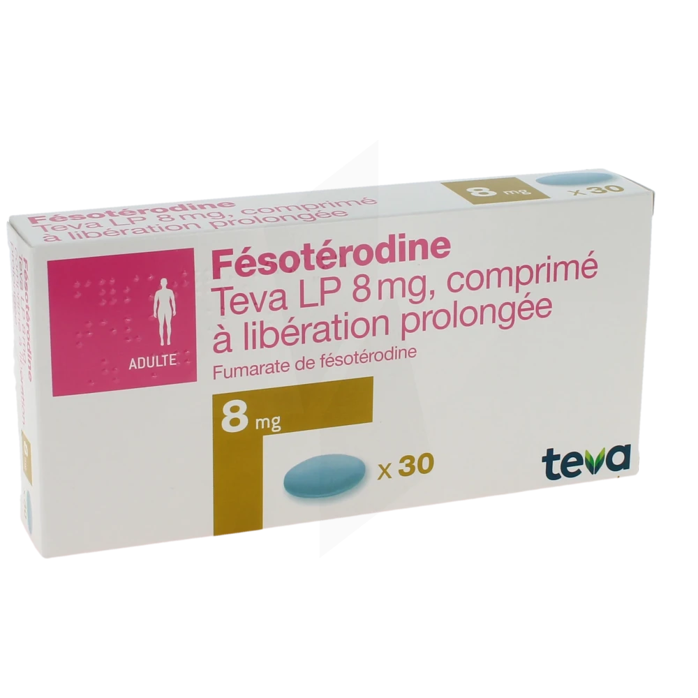 Fesoterodine Teva Lp 8 Mg, Comprimé à Libération Prolongée