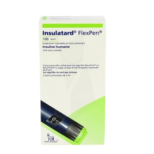 Insulatard Flexpen 100 Unités Internationales/ml, Suspension Injectable En Stylo Prérempli