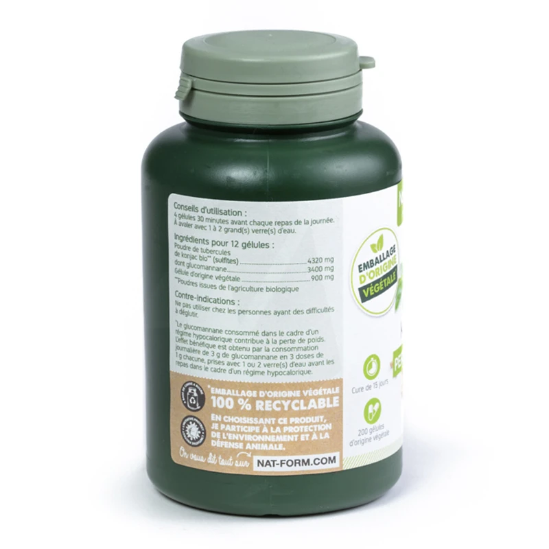 Nat & Form Ecoresponsable Konjac BIO - 200 gélules - Pharmacie en