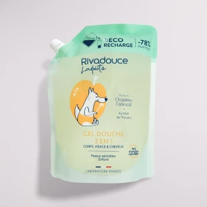 Rivadouce Loupiots Gel Douche 3 En 1 Chapeau L'abricot Ecorecharge/750ml
