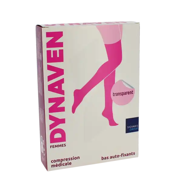 Sigvaris Dynaven Transparent Bas Auto-fixants Classe 2 Femme Noir Long S