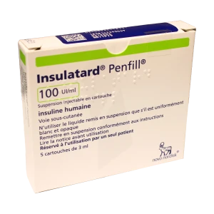 Insulatard Penfill 100 Unités Internationales/ml, Suspension Injectable En Cartouche