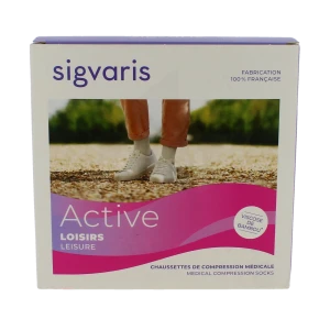 Sigvaris Active Loisirs Chaussette Classe 2 Femme Gris Clair Normal M