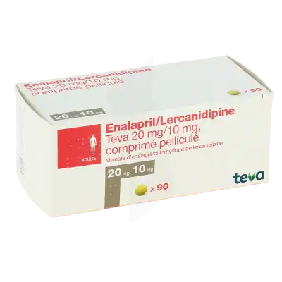 Enalapril/lercanidipine Teva 20 Mg/10 Mg, Comprimé Pelliculé à Eysines