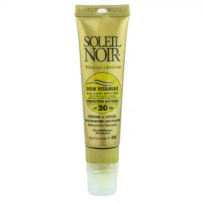 Combi soin vitaminé SPF 20 protection moyenne + stick incolore SPF 30 haute protection
