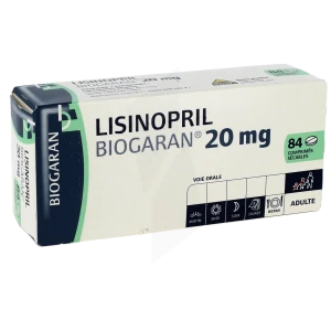 Lisinopril Biogaran 20 Mg, Comprimé Sécable