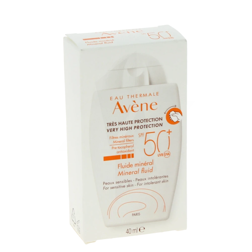 Avène Eau Thermale Solaire Spf50+ Minéral Fluide Fl/40ml