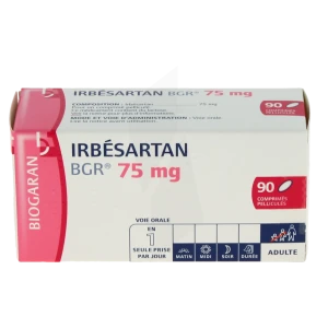 Irbesartan Bgr 75 Mg, Comprimé Pelliculé