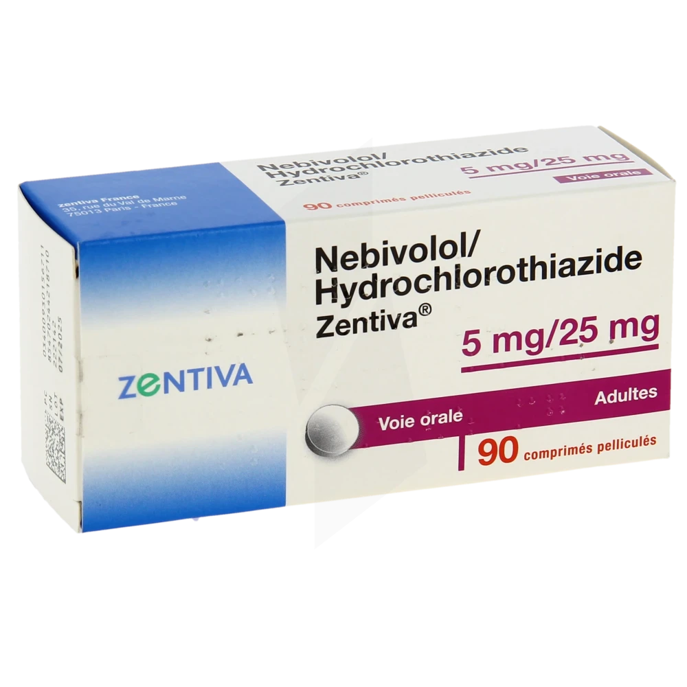 Nebivolol/hydrochlorothiazide Zentiva 5 Mg/25 Mg, Comprimé Pelliculé