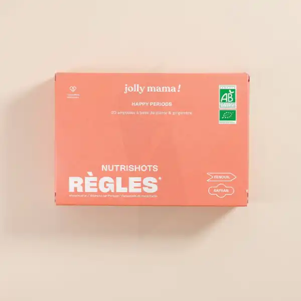 Jolly Mama Happy Periods Nutrishots Règles Solution Buvable Pêche 20 Ampoules/10ml