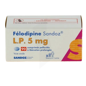 Felodipine Sandoz L.p. 5 Mg, Comprimé Pelliculé à Libération Prolongée