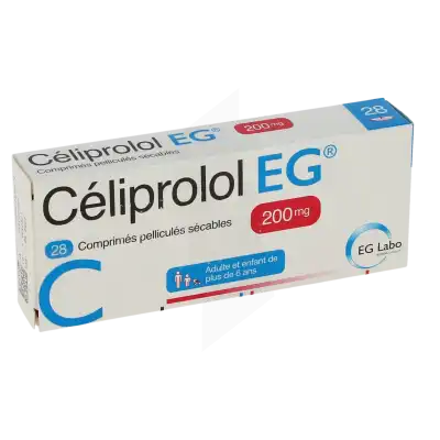 Celiprolol Eg 200 Mg, Comprimé Pelliculé Sécable à LIVRON-SUR-DROME