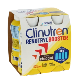 Clinutren Renutryl Booster Nutriment Chocolat 4 Bouteilles/300ml