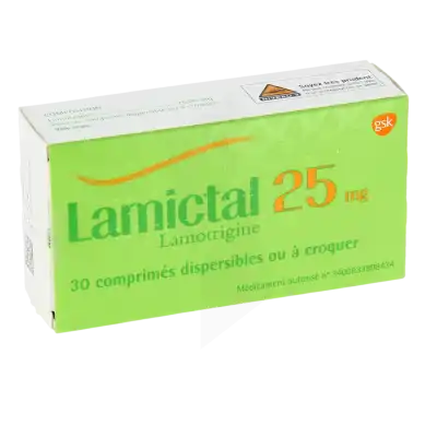 LAMICTAL 25 mg, comprimé dispersible ou à croquer