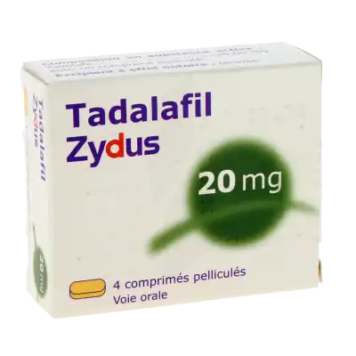 TADALAFIL ZYDUS 20 mg, comprimé pelliculé