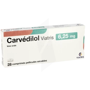 Carvedilol Viatris 6,25 Mg, Comprimé Pelliculé Sécable